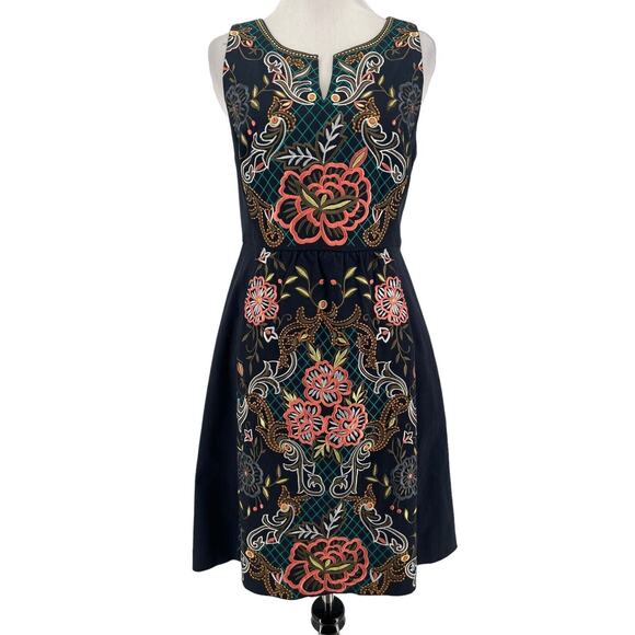 Anthropologie Dresses & Skirts - Moulinette Soeurs Anthropologie Women's Navy Perennial Embroidered Dress Size 4